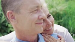 Portrait of smiling middle-aged couple Stock Footage