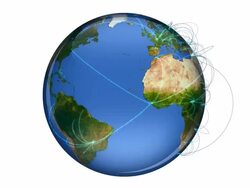 World network loop with luma matte Stock Footage