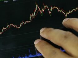 Businessman using Tablet analysis stock data. Stock Footage