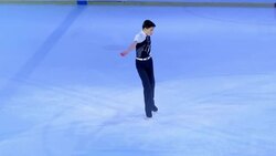 SLO MO TS Male figure skater during his program Stock Footage
