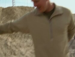 February 2009 MS PAN ZI Soldier searching missile / Bakwa, Farah Province, Afghanistan Stock Footage