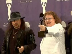 21st Annual Rock and Roll Hall of Fame Induction Ceremony press room Stock Footage