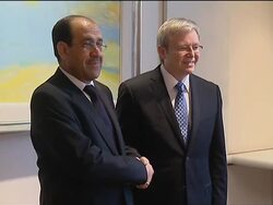 Iraqi PM al-Maliki meets Australian PM Rudd at start of visit, presser News Clip