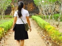 Walking to the History Stock Footage