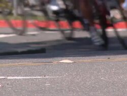 Bicycle Race Turn Stock Footage
