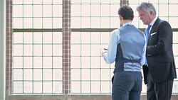 Two businessmen in discussion Stock Footage