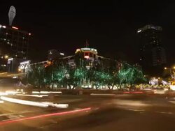 T/L WS LD Traffic on Busy Street at Night / Vietnam Stock Footage