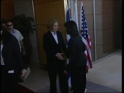 WRAP US Sec of State arrival, photo op with FM Livni, Presser, ADDS Barak News Clip
