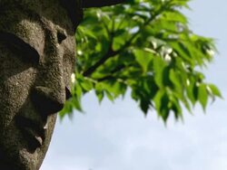 CU Shot of Buddha face at gwaneumsa / Jeju, Jeju-do, South Korea Stock Footage