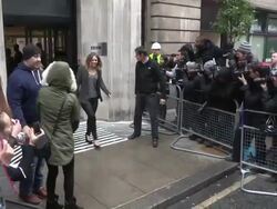 Cheryl Cole, Nadine Coyle, Kimberley Walsh, Sarah Harding, Nicola Roberts at BBC Radio One  Stock Footage