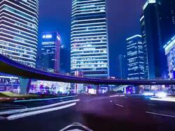 traffic through modern city Stock Footage