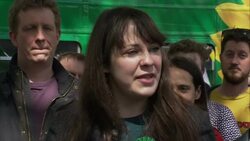 General Election 2015 - Green Party Launch Battle Bus In Bristol News Clip