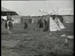 B/W Indian war dance-Buffalo Bill Cody's Wild West Show / 1910's / No SOUND Stock Footage