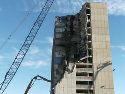 WS Building demolition / Chicago, Illinois, USA Stock Footage