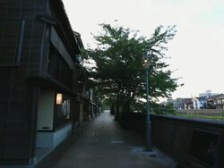 MS POV Kazue-matchi,Shukei-machi,Groups of Traditional Buildings / Kanazawa, Ishikawa, Japan Stock Footage