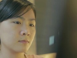 woman Typing at Keyboard,Dolly shot Stock Footage