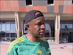 Soccer City stadium used for local game ahead of WC kick off News Clip