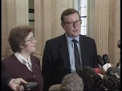 UK - David Trimble arrives at Stormont News Clip