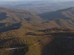 WS AERIAL View of Pisgah National Forest in mountain / North Carolina, United States Stock Footage