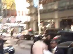 Michael J. Fox arrives at Good Morning America at the Celebrity Sightings in New York at New York NY. (Footage by WireImage Video/GettyImages) Stock Footage