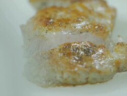 Slice pork steak Stock Footage