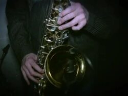 Saxophone, musician playing musical instrument. Jazz, nightclub, concert. Stock Footage