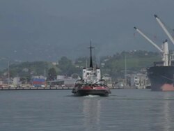 industrial dock with ships Stock Footage