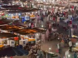 TL HA Jemaa el Fna food stalls night 2 Stock Footage