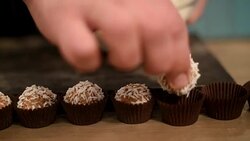 Chef makes sweets vegetarian Stock Footage