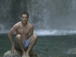 High Speed Man diving into waterfall pool, Spain. (Individual frames may also be used as a still image. Each frame in its raw state is about 6MB or about 12MB as a 16 bit TIFF) Stock Footage