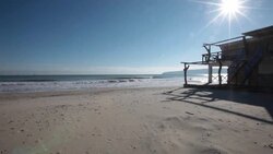 Varna city beach in wintertime Stock Footage