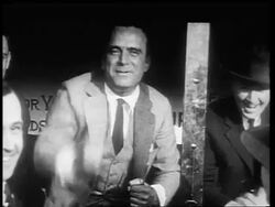 B/W 1910s Douglas Fairbanks Sr. giving speech to sell war bonds / World War I / newsreel Stock Footage