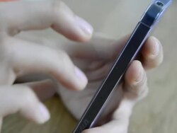 Index finger using smartphone Stock Footage