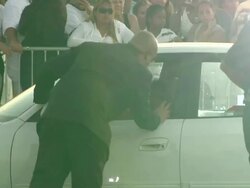 Michael Jackson Private Viewing For Invited Guests At Forest Lawn Cemetery Stock Footage