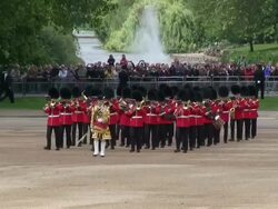 MS Shot of Queen's Birthday Parade AUDIO / London, United Kingdom Stock Footage