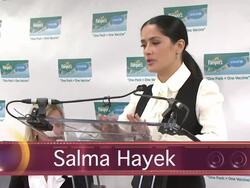 EVENT CAPSULE REPORTER/CHYRON: Salma Hayek and UNICEF Announce 2nd Wave of One Pack = One Vaccine Campaign, New York City Stock Footage