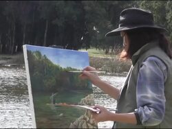 Women painting Stock Footage
