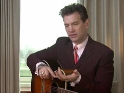 INTERVIEW: Chris Isaak on Sun Studios, Memphis and the famous people to record there at Chris Isaak Interview The Royal Garden Hotel on 24th January 2012 in London Stock Footage