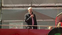 Labour Leader Jeremy Corbyn Addresses the May Day Parade in London News Clip