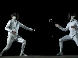 HD: Fencer Executing A Parry Stock Footage
