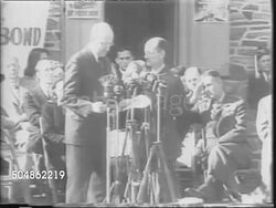 Henry Morgenthau, Merle Oberon, And Eleanor Roosevelt Support And Present Victory Bonds News Clip