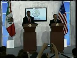 Obama pledges in Mexico to help combat arms flow from US but won't seek assault weapons ban. News Clip