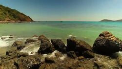 Transparent Sea At Island Stock Footage