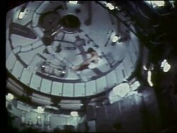 Astronaut doing flips in zero gravity Stock Footage