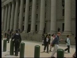 Wrap courtroom sketch and earlier court exterior, embassy bombings verdict News Clip