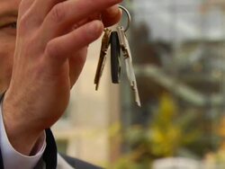 Man Drops Keys - Close up Stock Footage