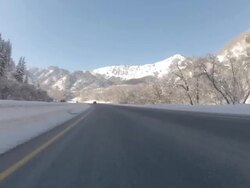Snowy Mountain Pass Stock Footage