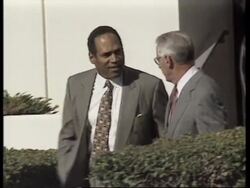 USA: OJ SIMPSON CIVIL TRIAL: OJ SIMPSON STEPS DOWN FROM WITNESS STAND News Clip