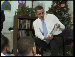 President reads Christmas books to children at youth centre News Clip