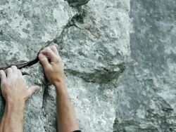 Rock Climber Close-up Stock Footage